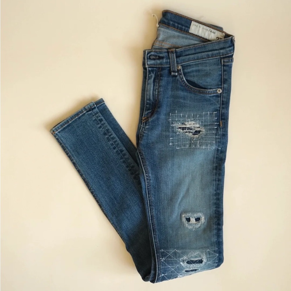 Rag & Bone Distressed Medium Wash Jeans - Size 27